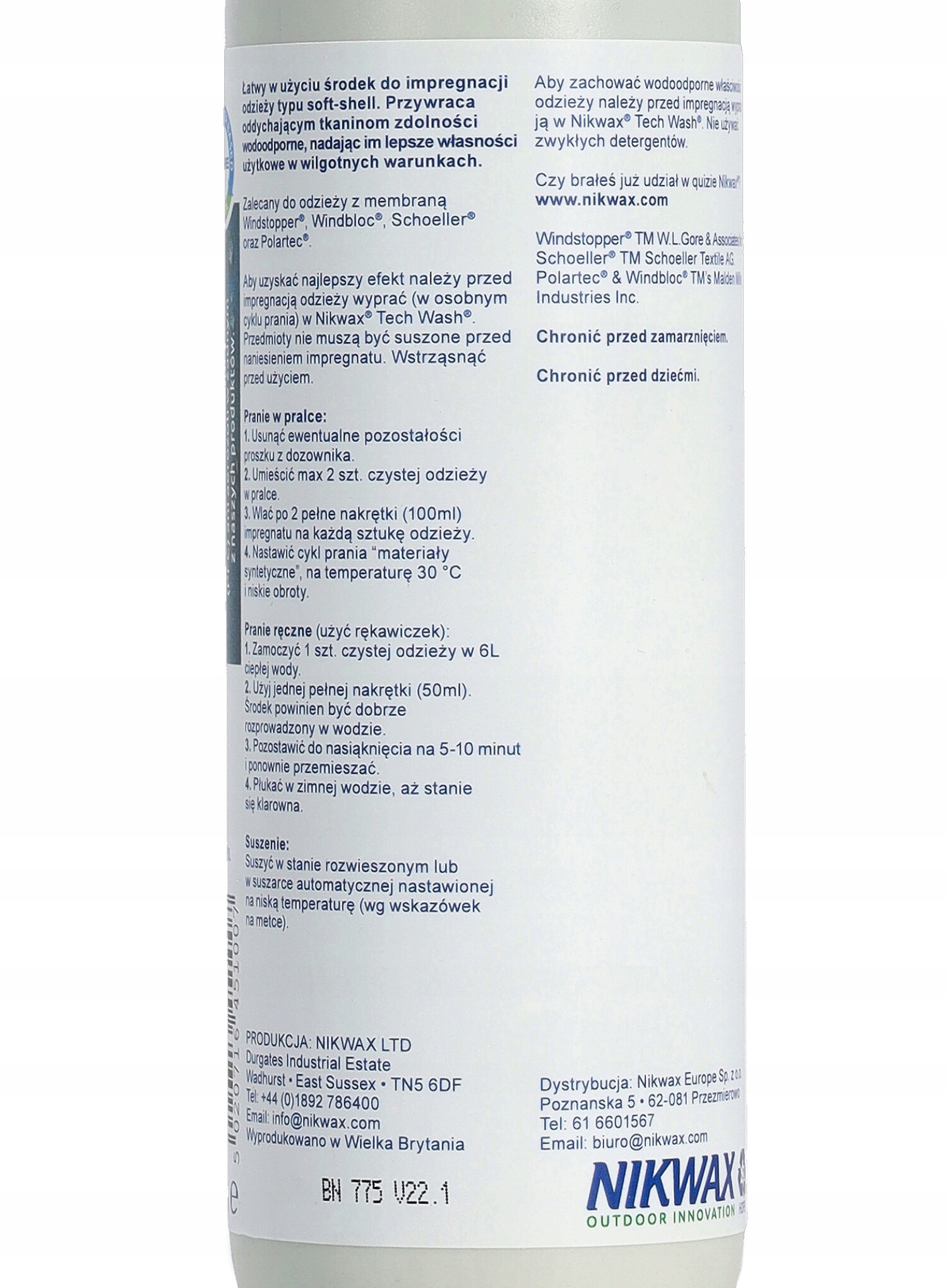 Impregnat Nikwax Softshell Proof 300 ml Przeznaczenie odzież