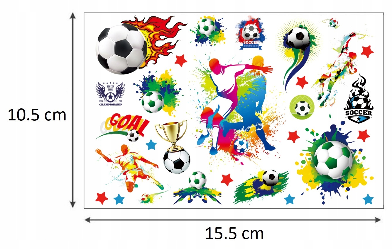 TATUAŻE DLA DZIECI ZMYWALNE TYMCZASOWE PIŁKA NOŻNA FUTBOL FOOTBALL Marka inny