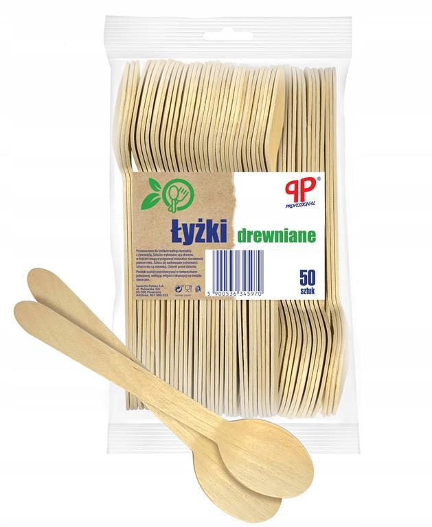 

Łyżki Drewniane Jednorazowe Sztućce Eko 50 Szt