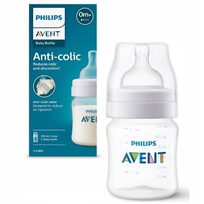 PHILIPS AVENT BUTELKA ANTYKOLKOWA 125ML WYPŁYW DLA NOWORODKA 0M+ SCY100/01