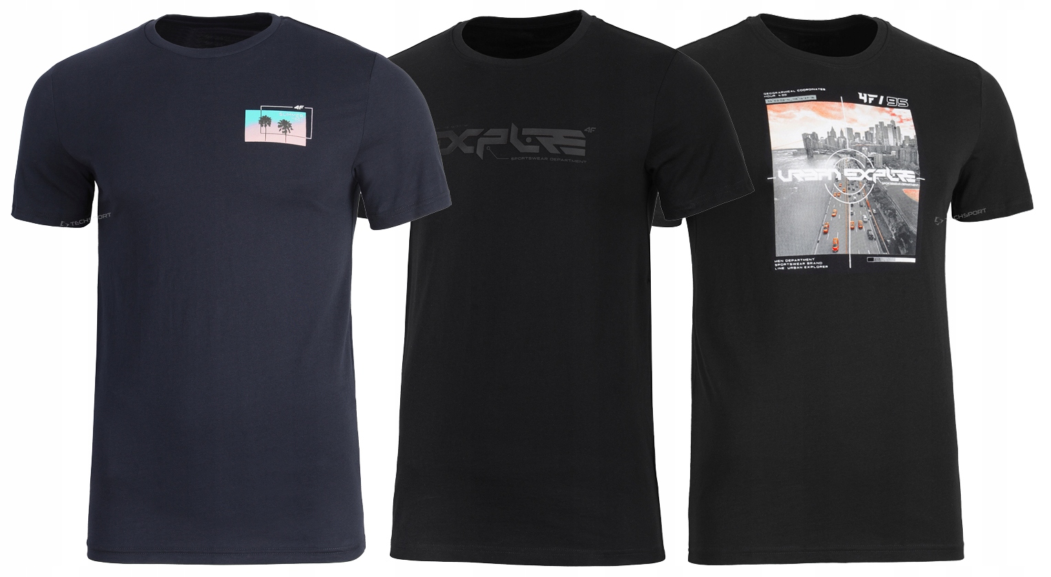 

4F Zestaw 3szt. Męska Koszulka T-shirt / rozm M