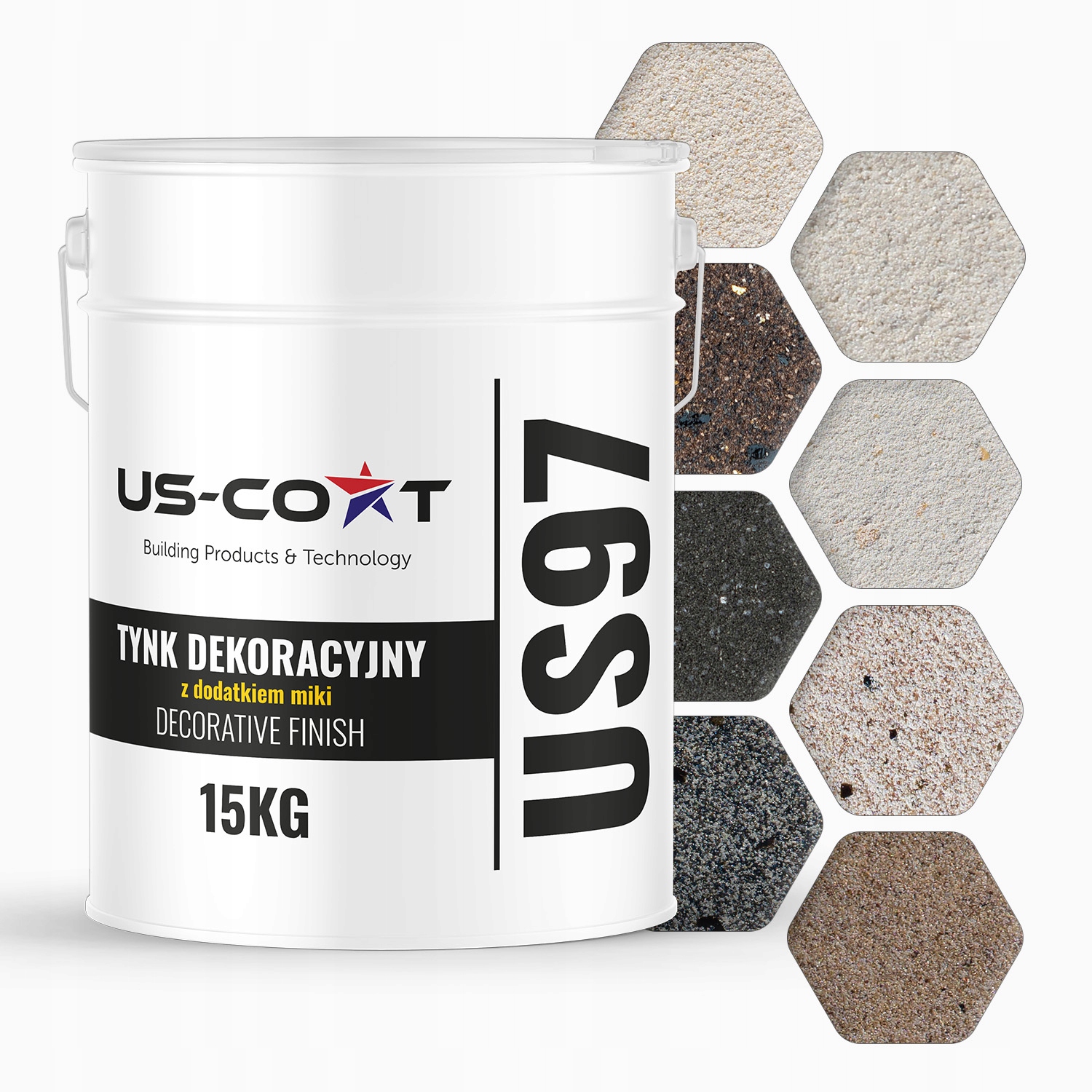 Vnitřní Vnější Dekorativní Omítka Mika 15 Kg Se Třpytkami, 24 Barev