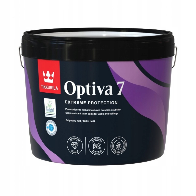 Tikkurila Optiva 7 9 L Saténový mat Biela