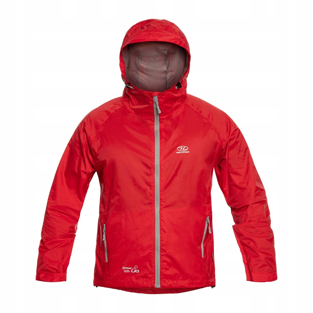 Bunda větrovka kapuce Highlander Outdoor Stow & Go Pack Away V1 červená L