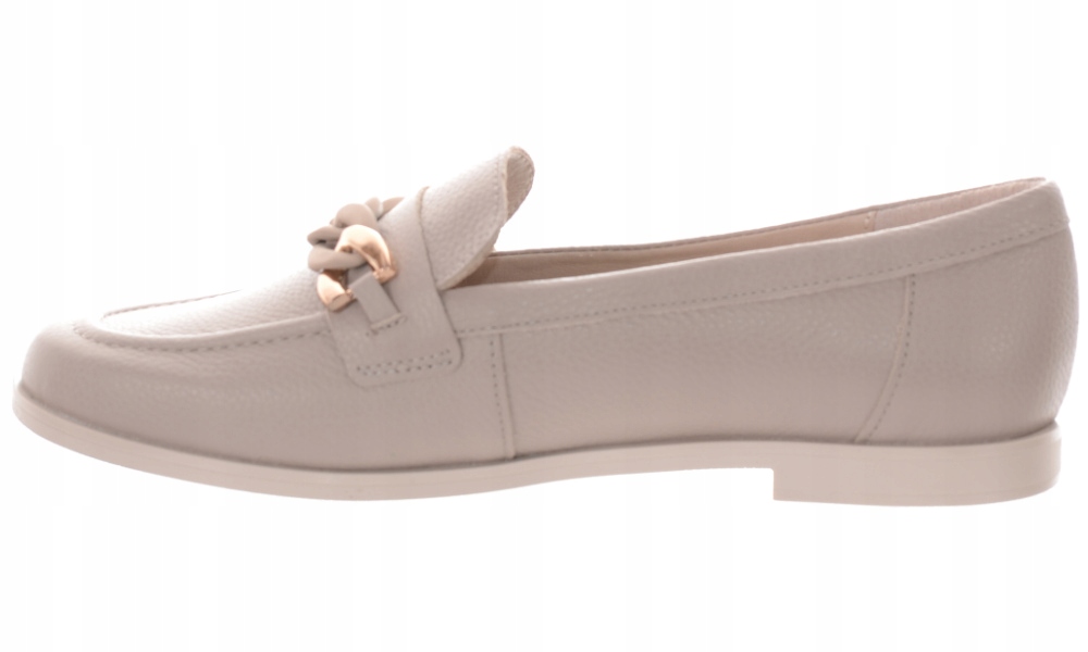 RYŁKO BEŻOWE DAMSKIE MOKASYNY NA PŁASKIM OBCASIE 36 Oryginalne opakowanie producenta pudełko