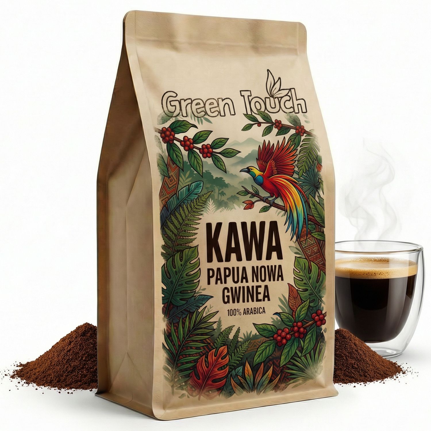 Levně Mletá káva Papua Nová Guinea 100% arabica 1 kg Speciality Bez Hořčin