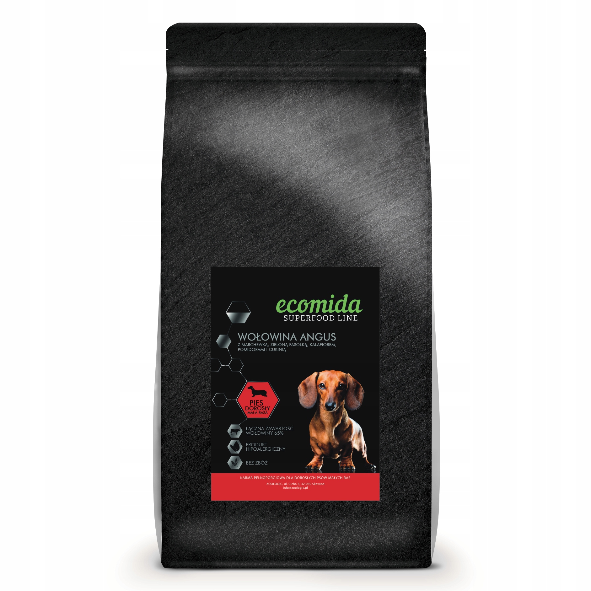 Levně Ecomida Superfood 65 % Hovězí maso Angus 2 kg, Psi malých plemen Bez obilovin Hypo