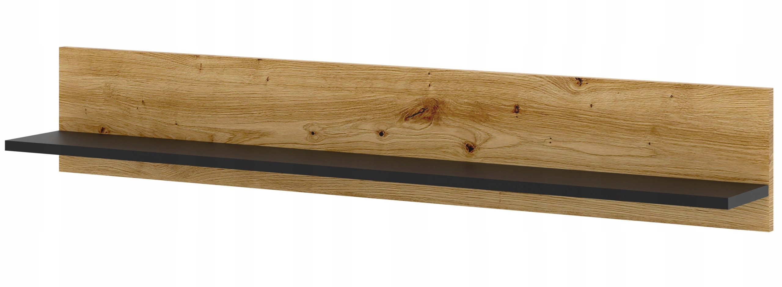 Závěsná police Aura 120 cm dub artisan černá matná