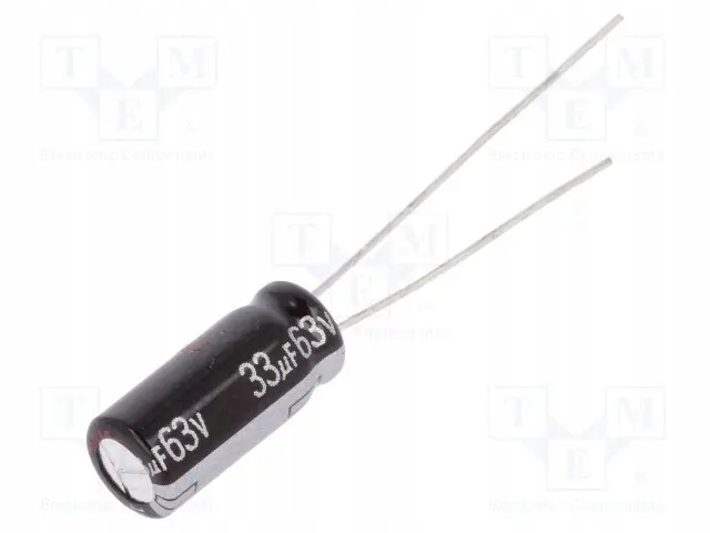 

Kondensator 33uF/63V elektrolit 105st.c 33/63