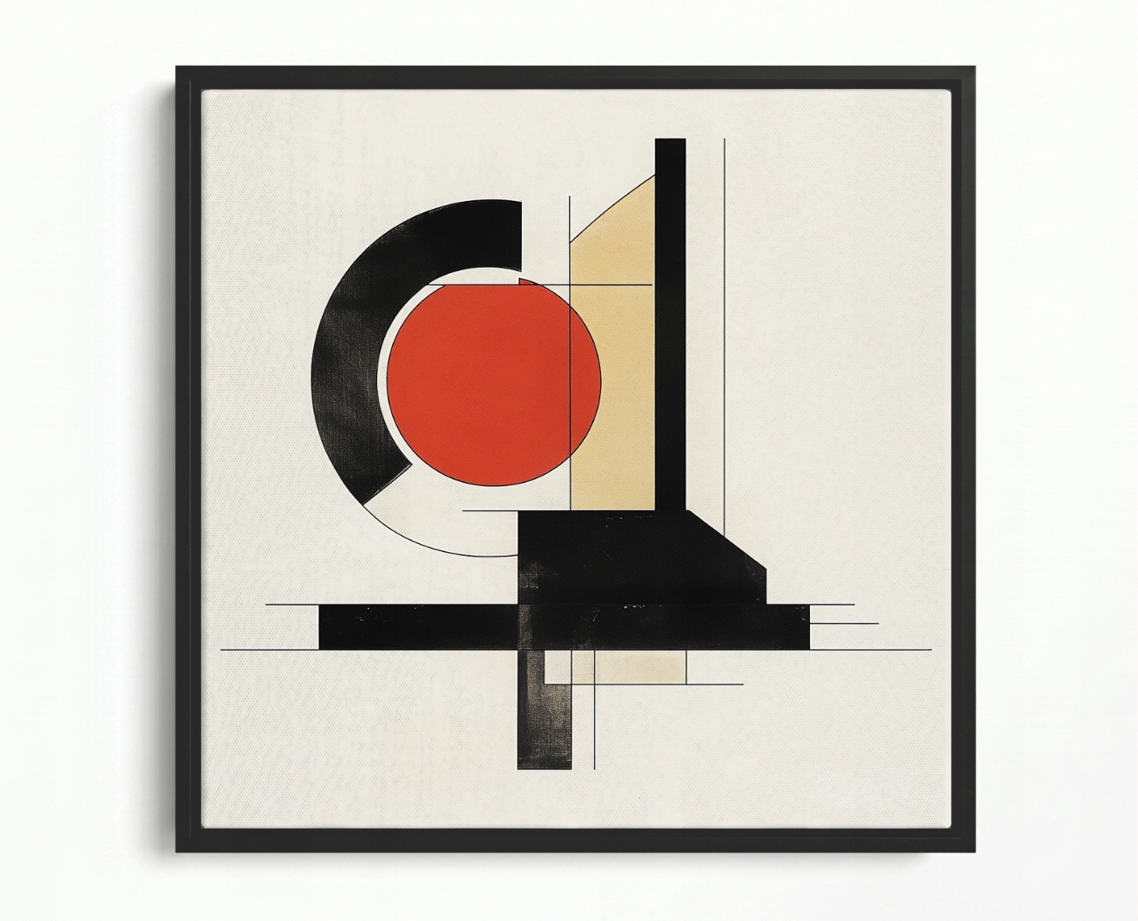 Obraz Rám Americký Box Grafika Geometrie Kolo Abstrakce Bauhaus 50x50