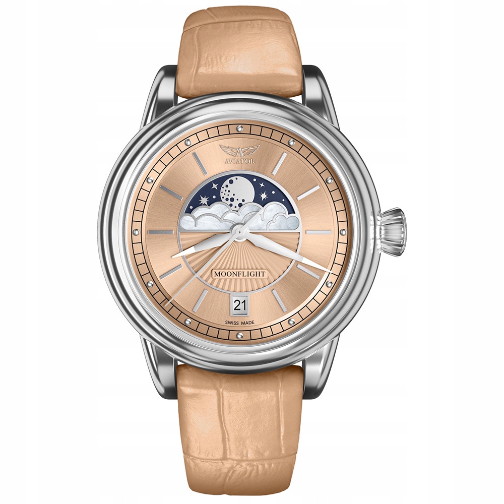 Zegarek Damski Aviator V.1.33.0.259.4 beżowy