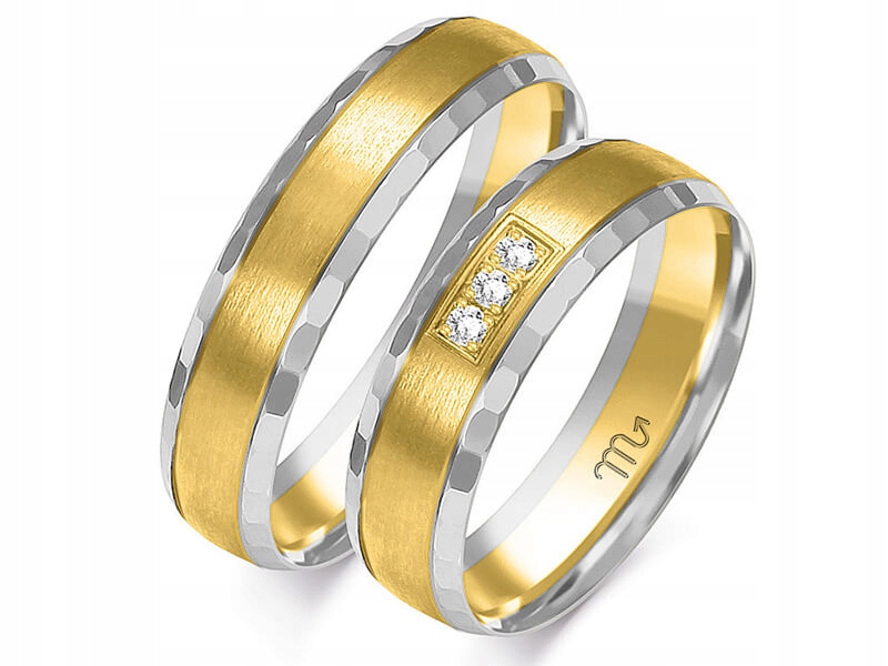 

Złota obrączka na ślub dla pary 14K 585 r 26 27 28