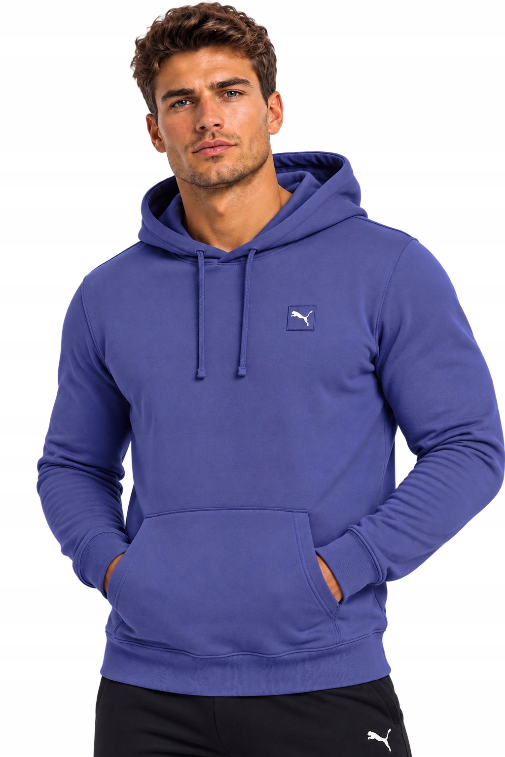 3461 Pánská Mikina Puma Klokanka S Kapucí Sport Bavlna Fialová L