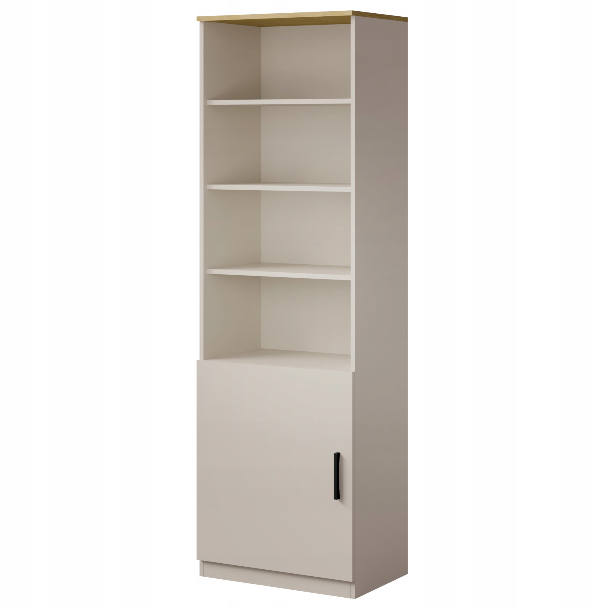 Regał młodzieżowy z drzwiami uchylnymi Billz 1D 60 Kaszmir/Dąb Cremona