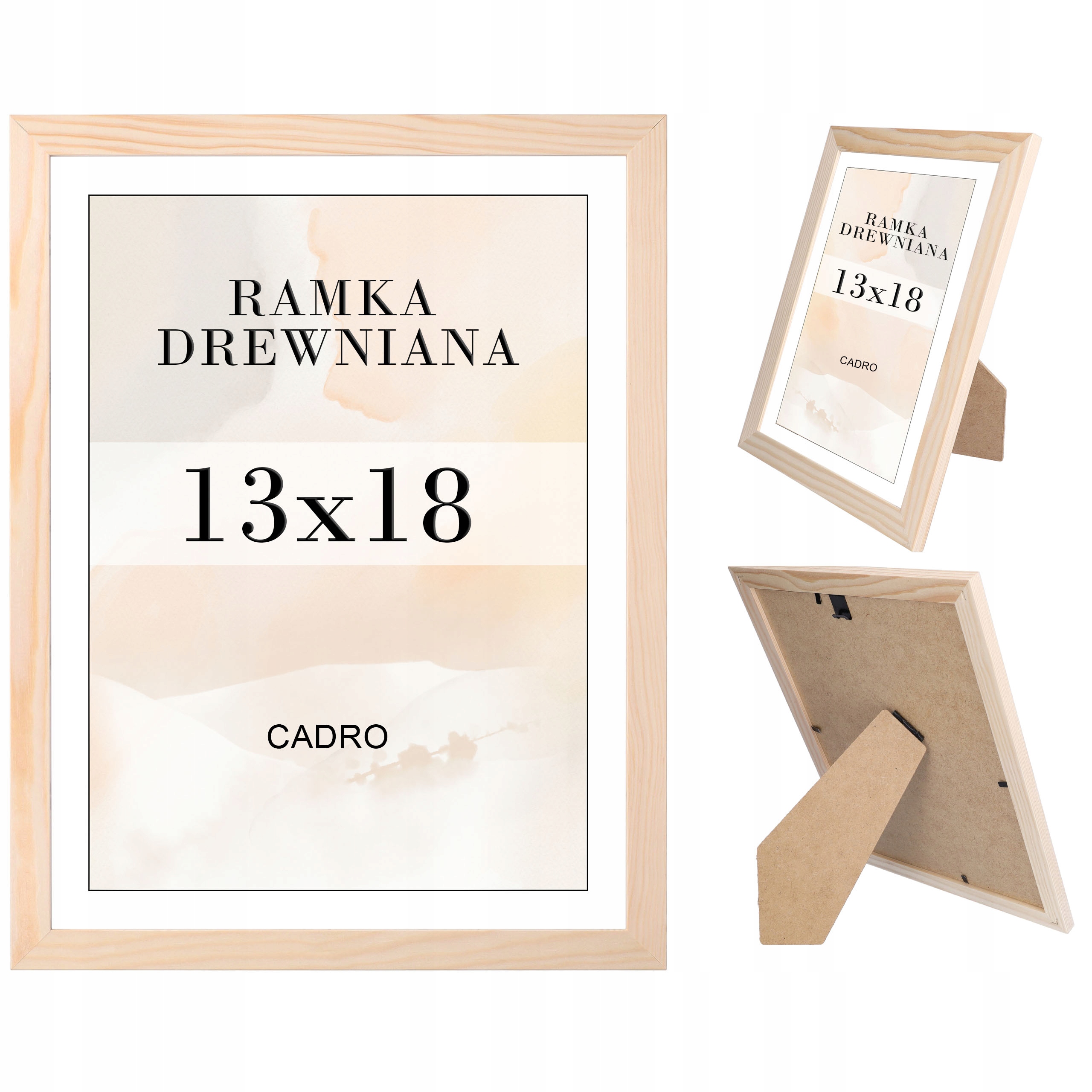 

Ramka na zdjęcia 13x18 ramki sosnowa nóżka stojąca
