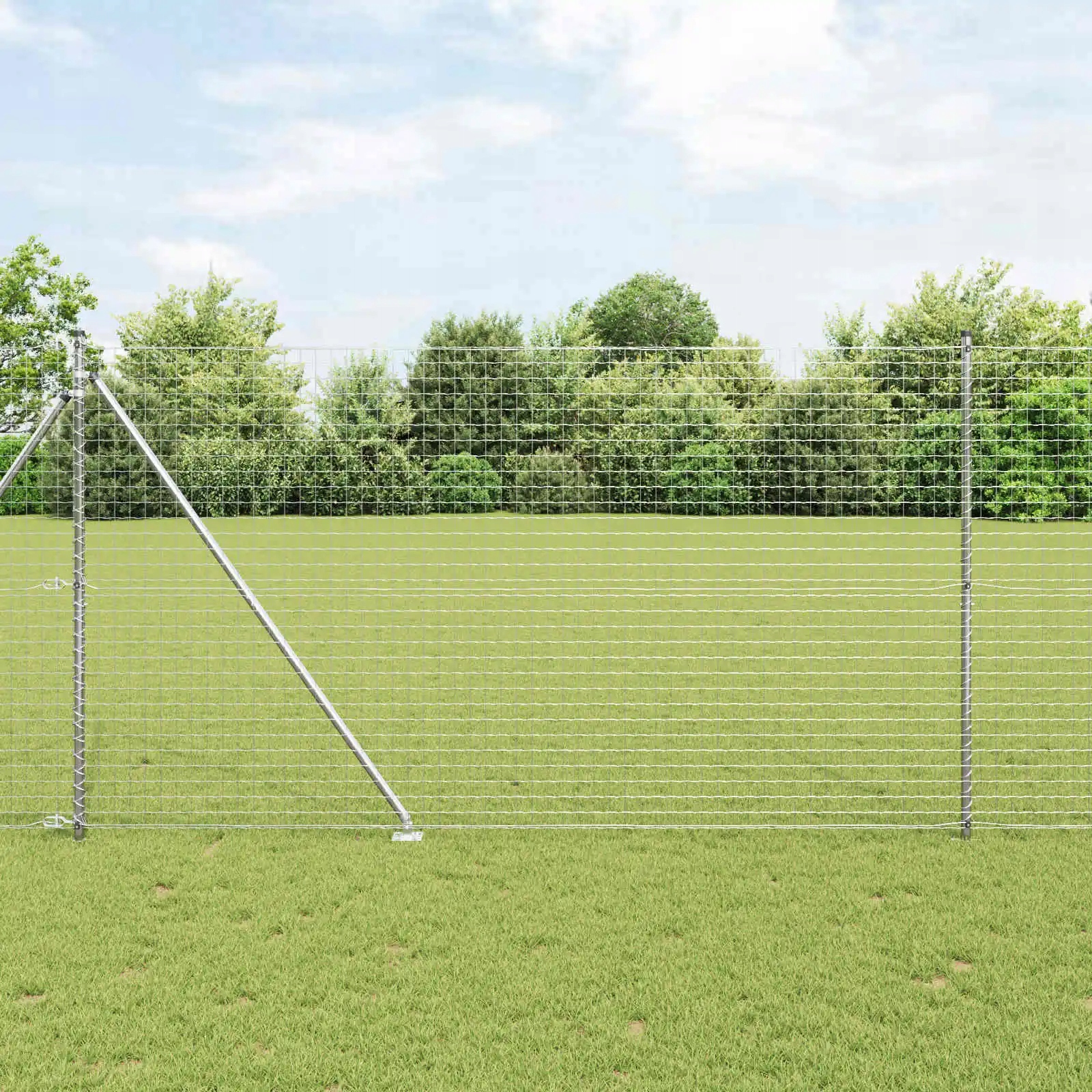 vidaXL Plotový sloupek. 52 pcs Šedá 3,2 x 3,2 x 225 cm
