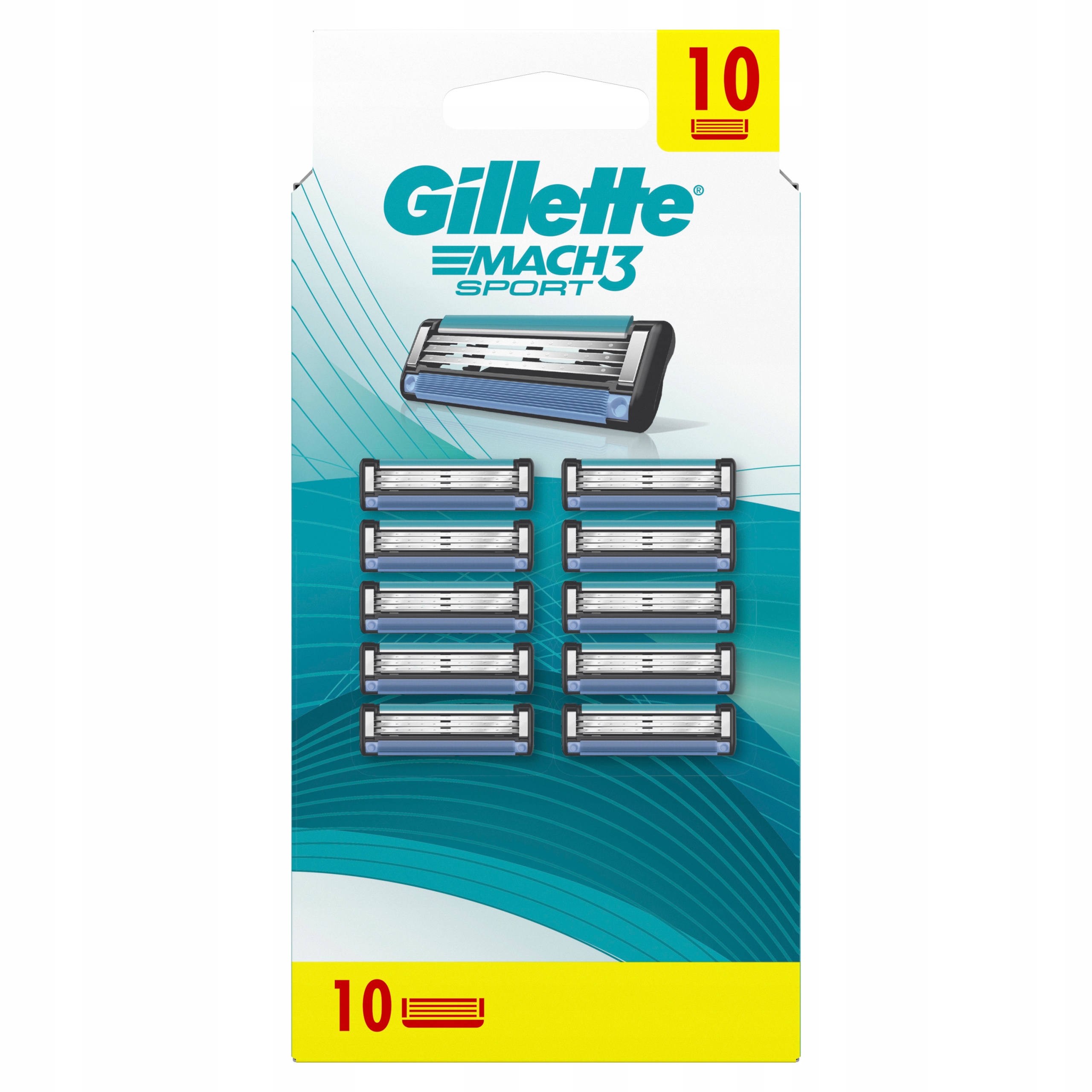 Gillette Mach3 Sport Wkłady wymienne do maszynki dla mężczyzn, 10 sztuki Gillette Mach3 Sport Wkłady wymienne do maszynki dla mężczyzn, 10 sztuki