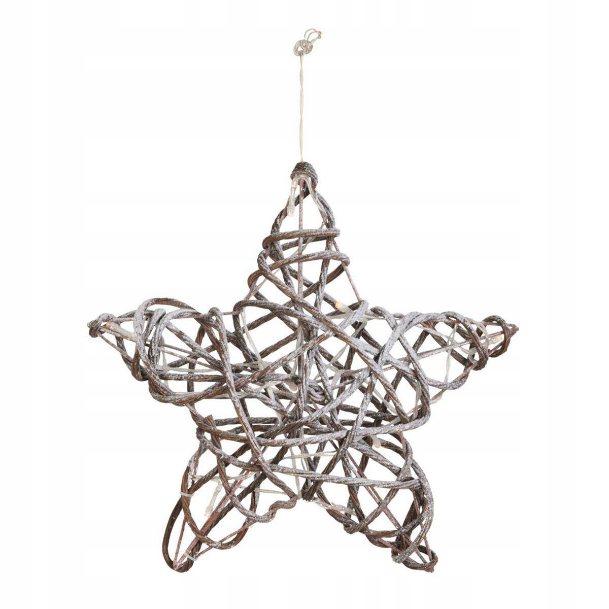 

Pleciona Gwiazda ozdoba świąteczna Led 30cm Rattan