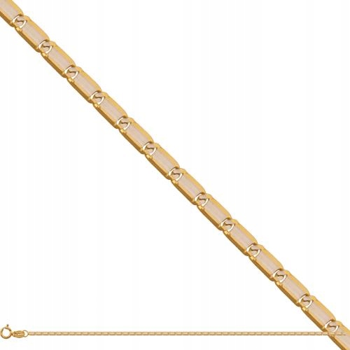 Řetízek zlatý dámský 585 žiletka s přídavkem bílého zlata efektní r45