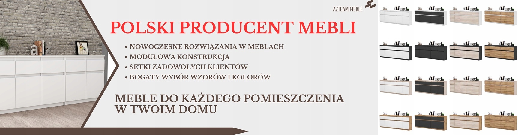 Komoda SONOMA/BIAŁY 5 szuflad 5 drzwi Duża Komoda 200 cm ZESTAW do Salonu Kolor mebla dąb sonoma
