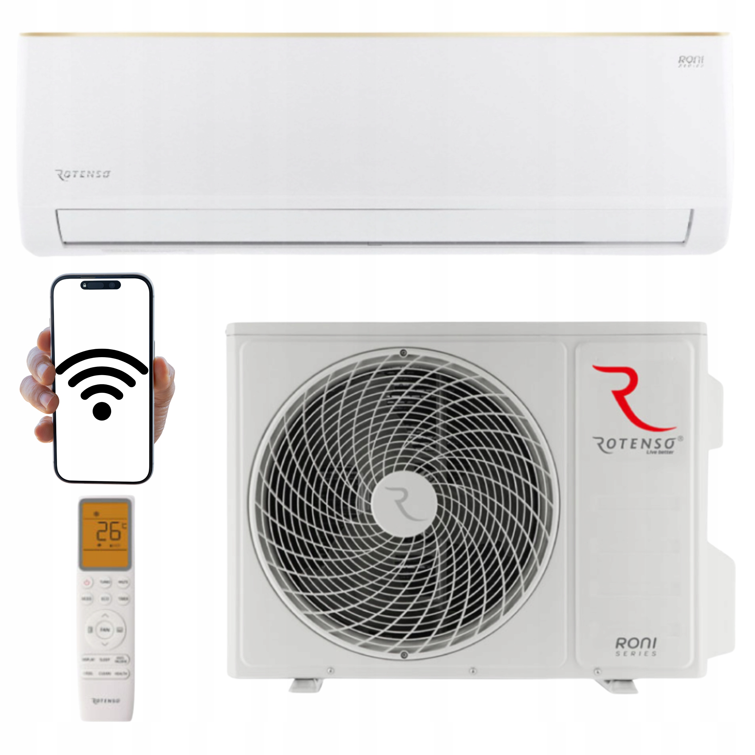 Klimatizácia Rotenso Roni 3,5 kW nástenná s wifi funkciou vykurovania Klimatizátor