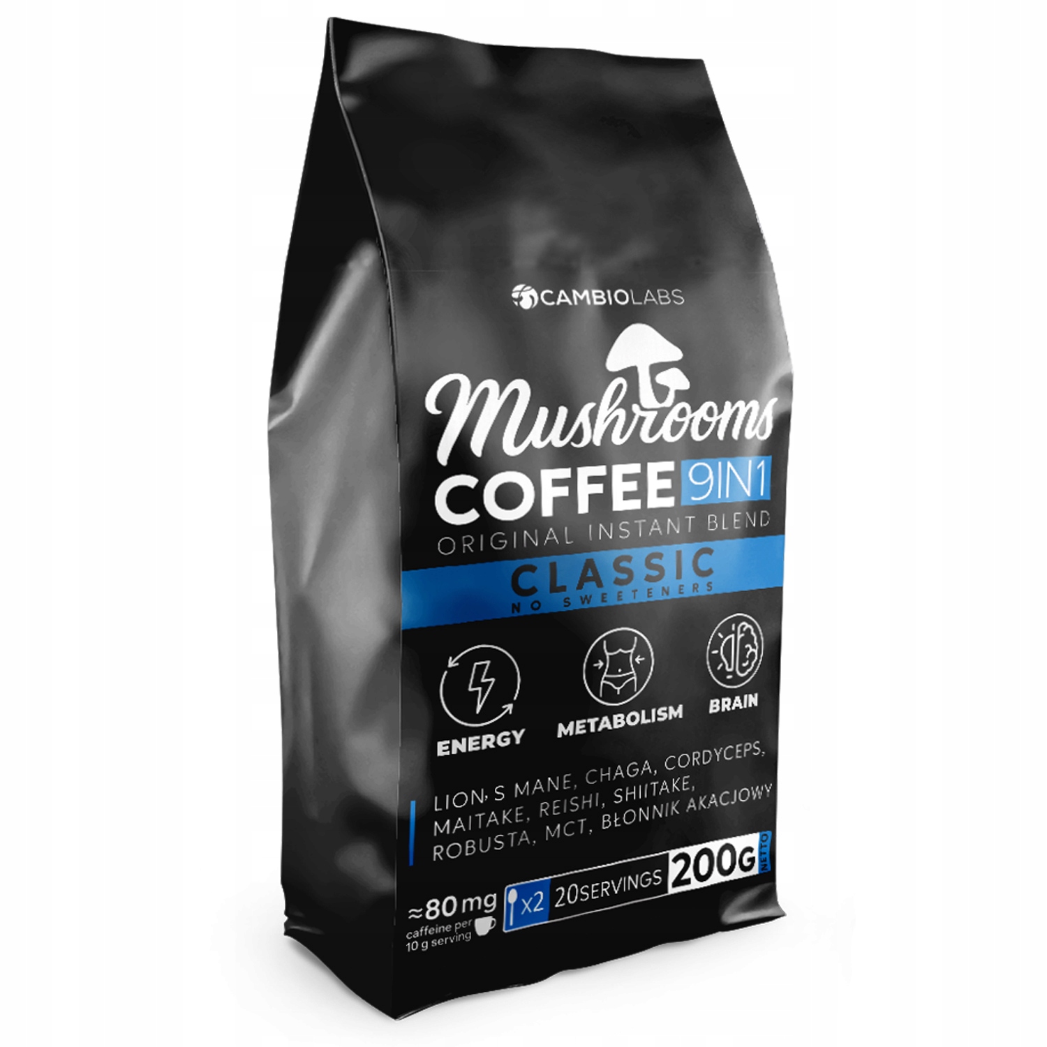 Mushrooms Coffee 9 w1 – Lion s Mane, Cordyceps, Chaga, Reishi, Mct, błonnik