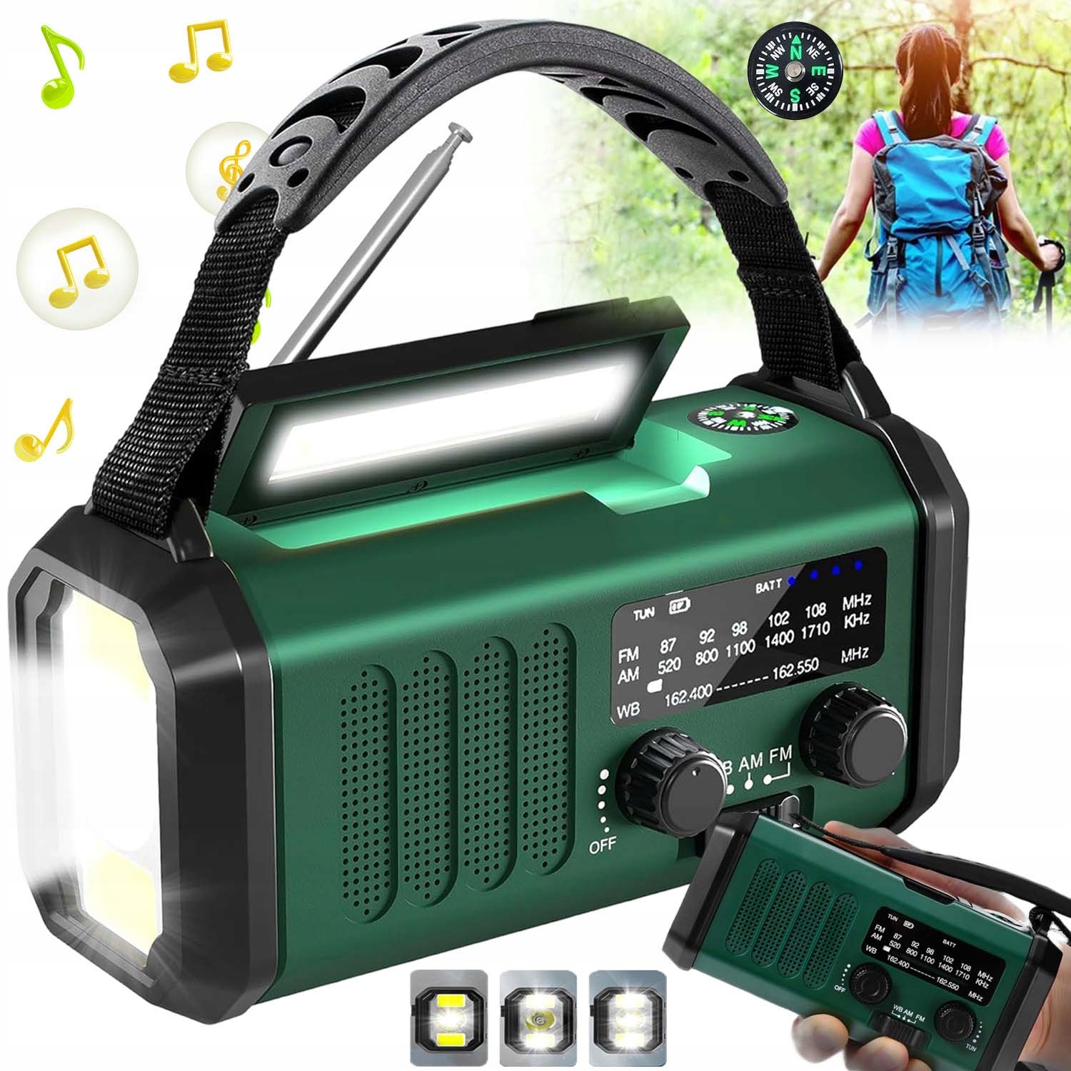 Nouzové Rádio Am/fm Krizové Svítilna Powerbanka Dynamo 10000 Mah Se 3 Režimy