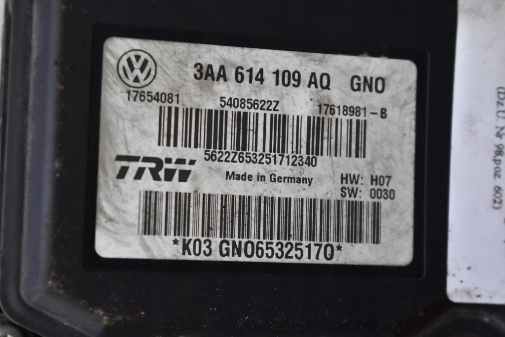 Pompa ABS 3AA614109AQ VW PASSAT B7 2.0 TDI 170 KM 10-15