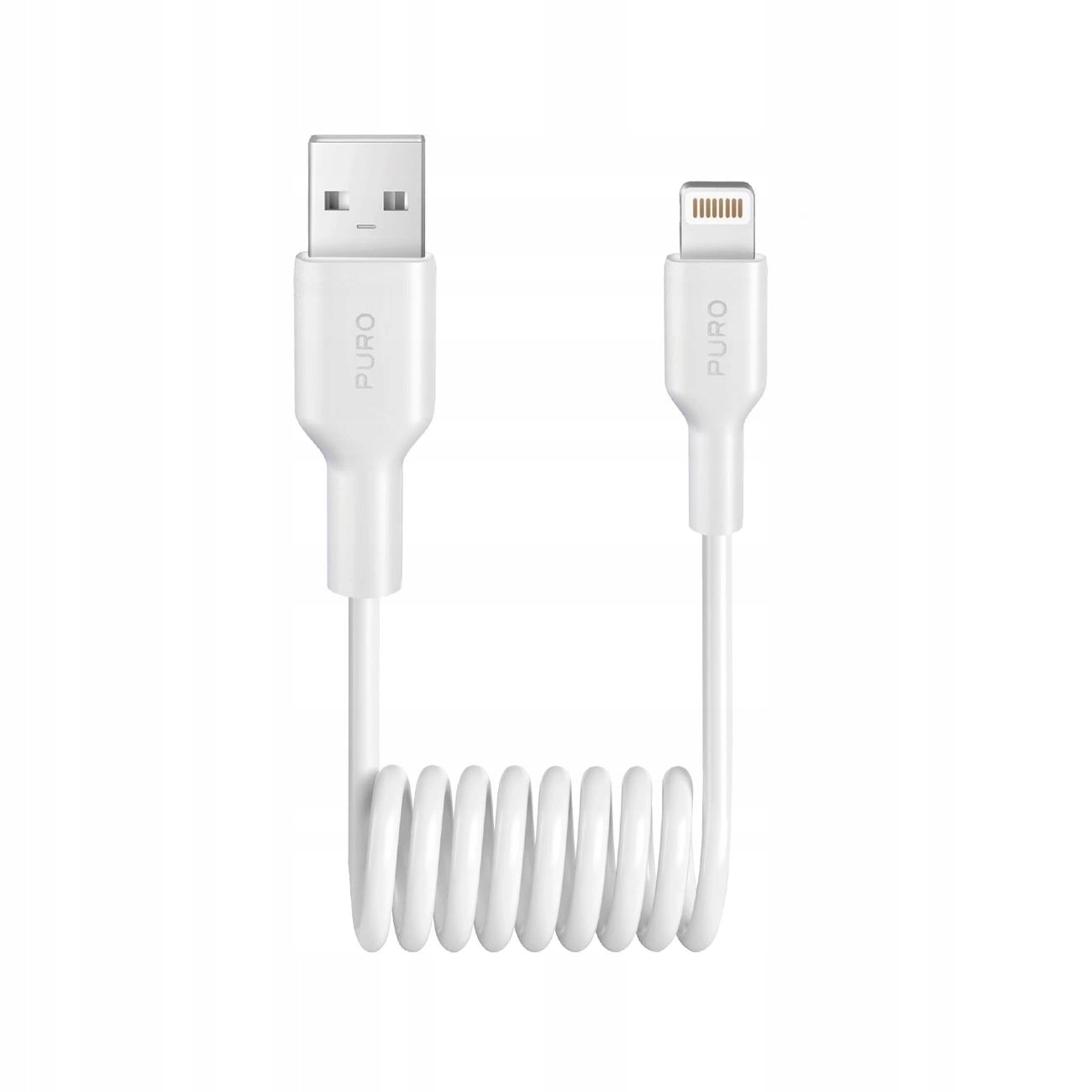 Spirálový kabel Puro 12W Usb-a Lightning 1 m bílý
