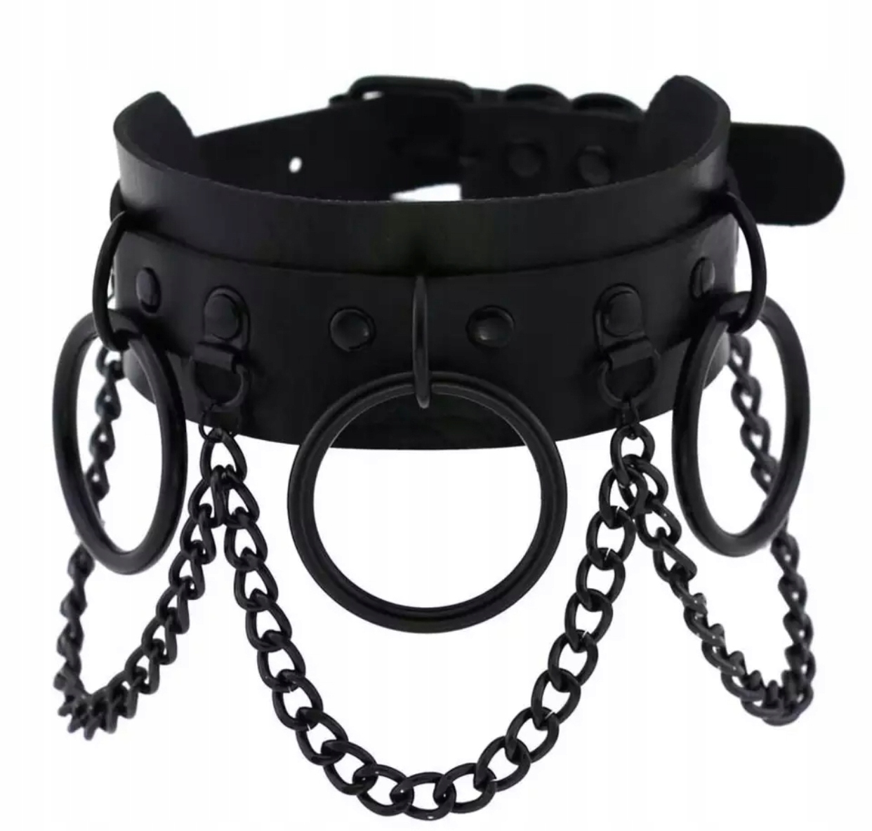 

Naszyjnik Choker Obroża Grunge Czarny Łańcuchy