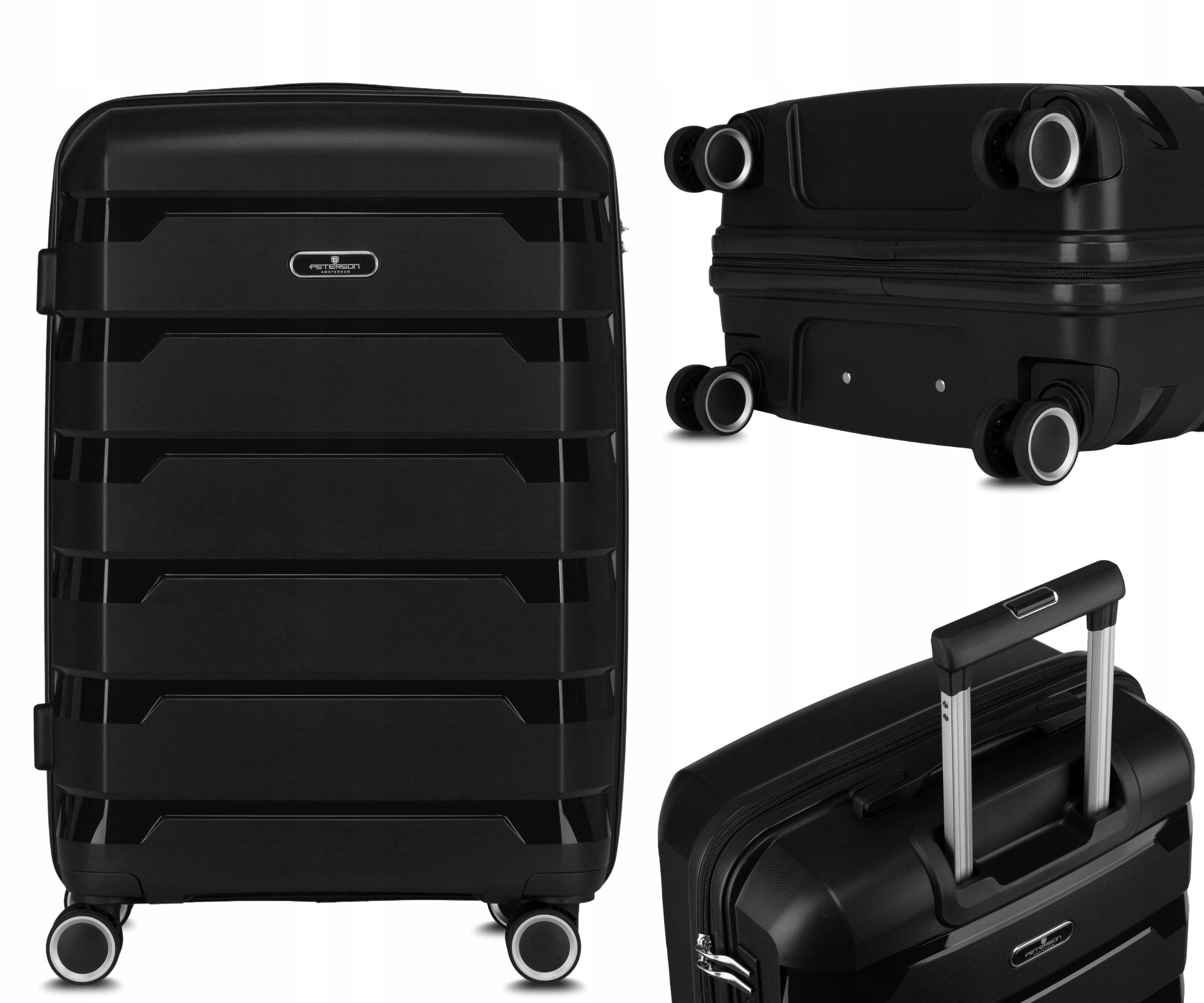 Peterson prostorný střední cestovní kufr tvrdý Abs na kolečkách zavazadlo taška