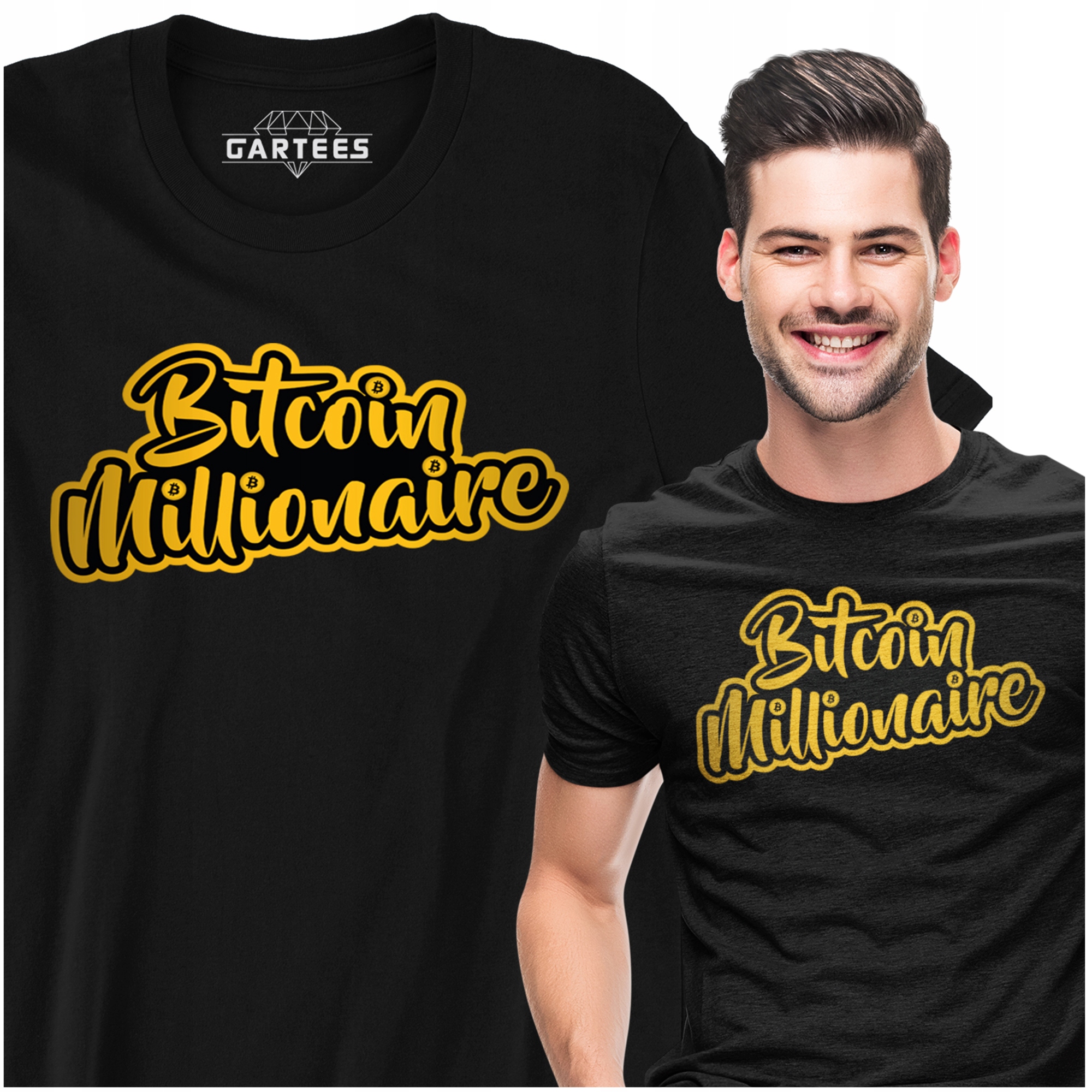 

Koszulka Męska Krypto Bitcoin Millionaire Prezent