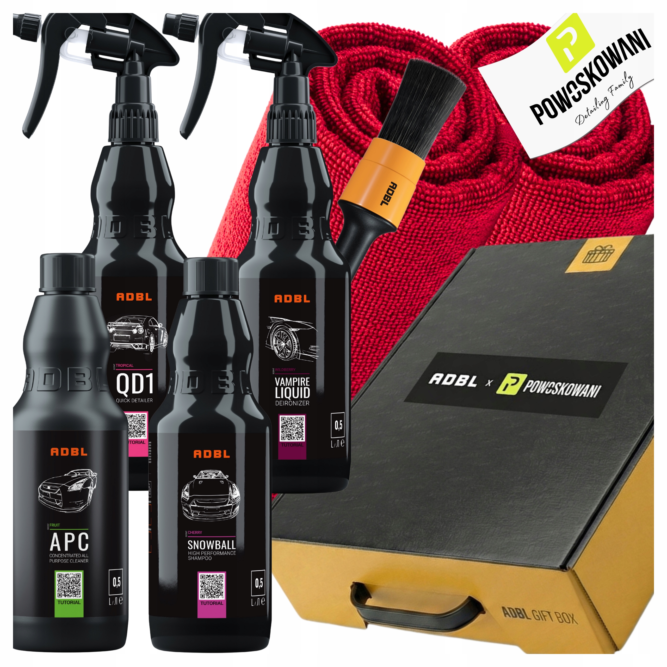 Adbl x Povoskovaný Dárkový Box Sada Kosmetických Přípravků Do Auta Na Dárek 4x500 ml