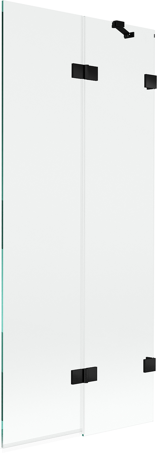 Mexen Lunar vanová zástěna 2-křídlá pravá 80 x 150 cm, transparentní, černá
