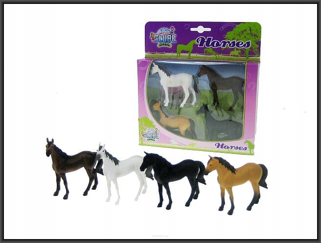 

Zestaw 4 Konie Figurki Do Stajni