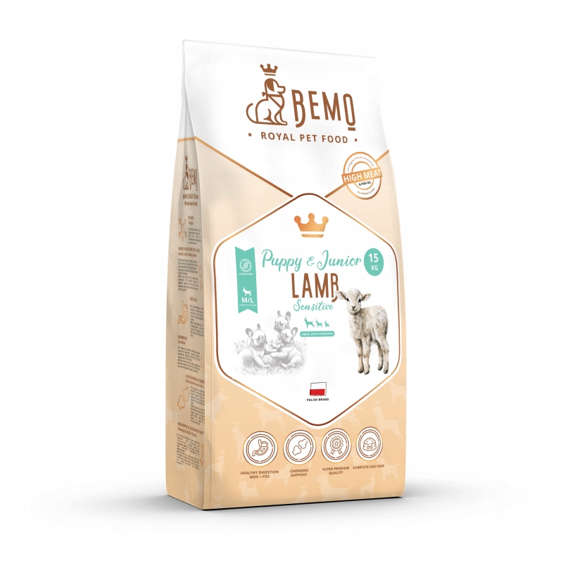 Levně krmivo Bemo Junior Sensitive Lamb 15 kg M/L