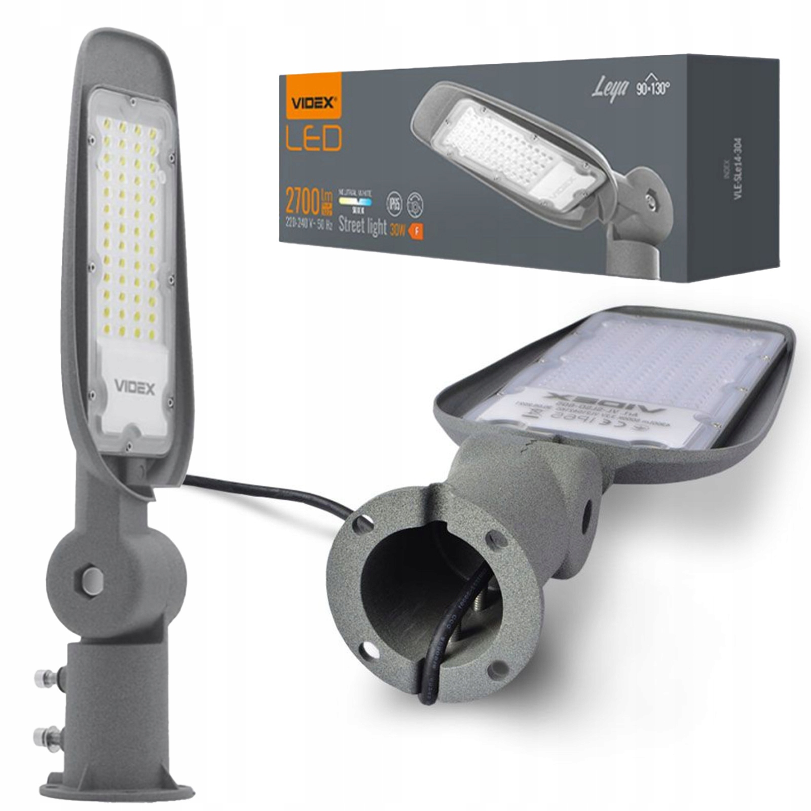 Led pouliční lampa 30W 2700lm 5000K Neutrální 0.14A Videx Úsporná Výkonná