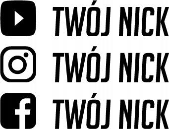 

Naklejka Youtube Instagram Facebook Twój Nick
