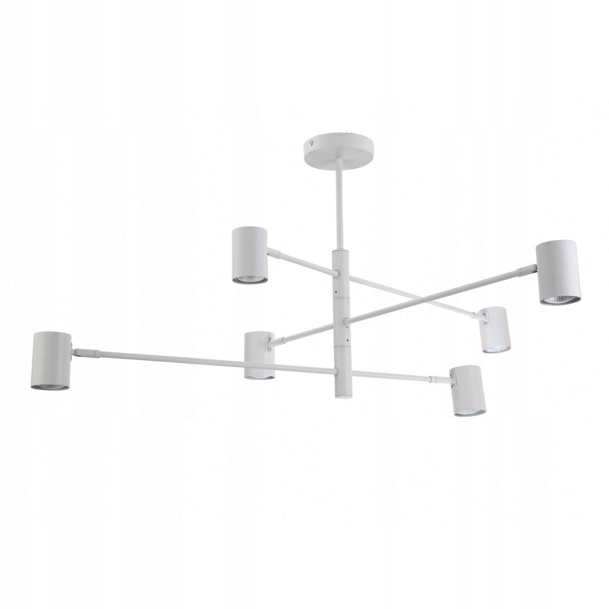 Bílá lampa Snow 6 tub na výložníku je ideální do ložnice