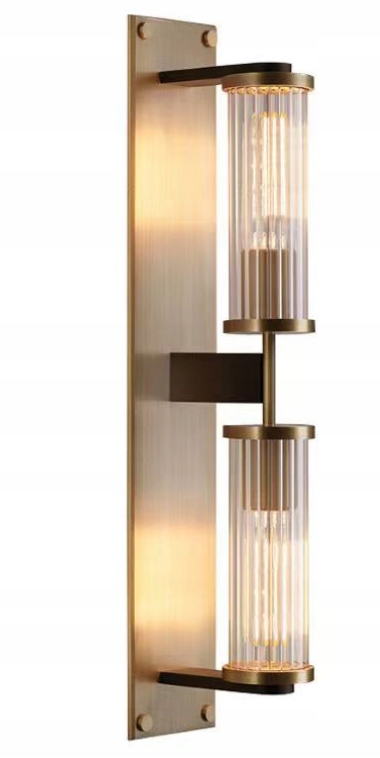 Girona veľká nástenná lampa 70 cm kovová a krištáľová