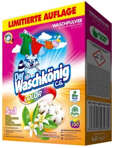 

Waschkonig Proszek Do Prania 5w1 Kolor 100 Prań