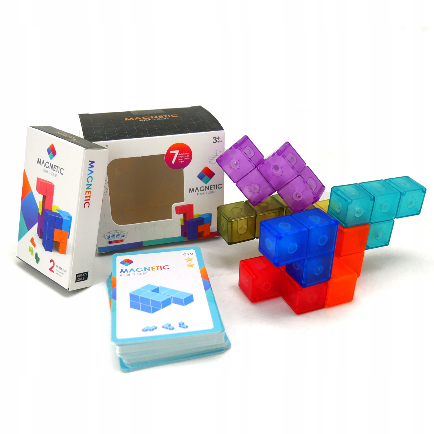 MAGNETYCZNA KOSTKA LOGICZNA PUZZLE magiczna ANTYSTRESOWA UKŁADANKA ZESTAW Marka Idealne Prezenty - Stawscy