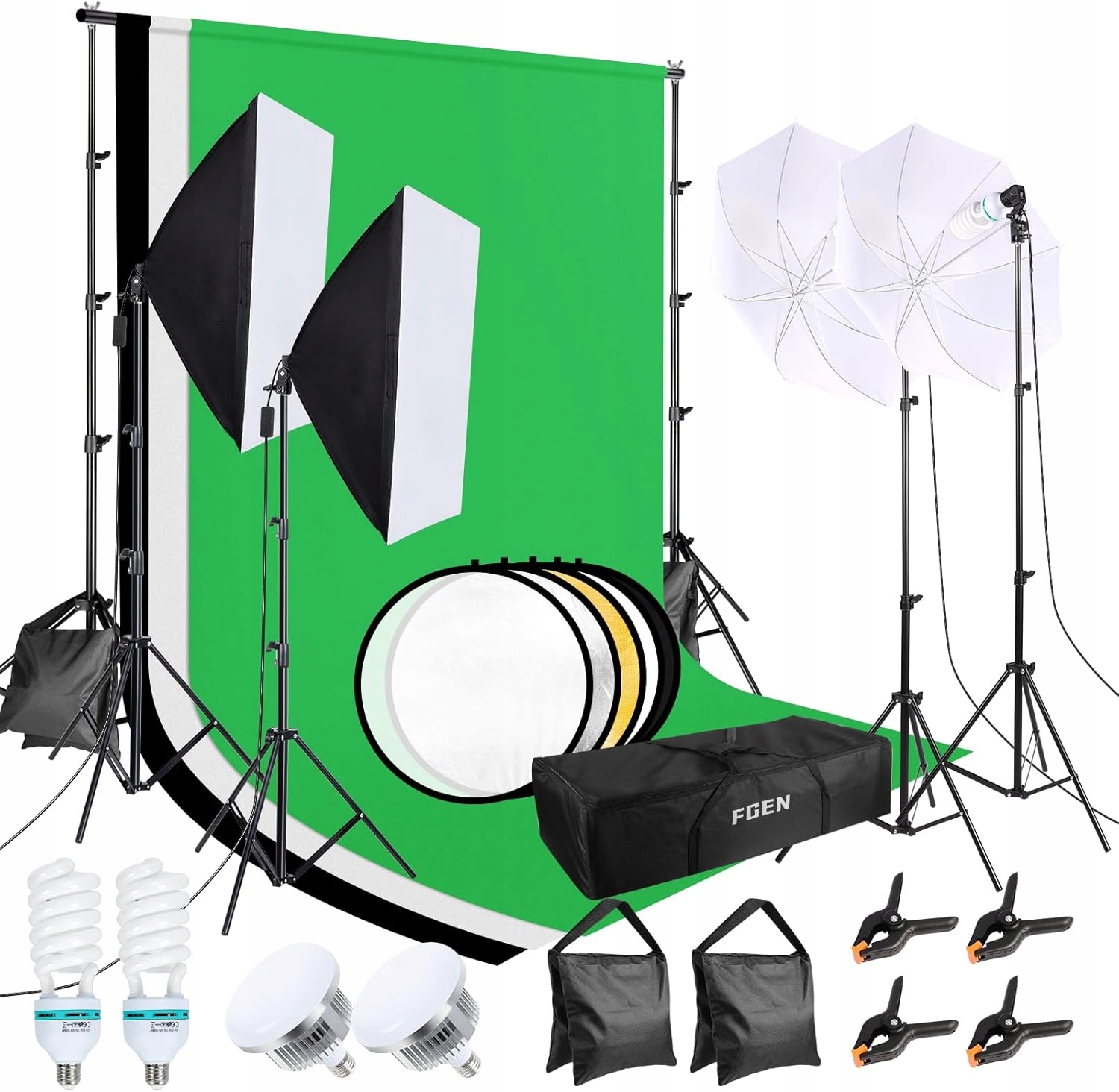 Kontinuální Studiové Osvětlení Fgen Fotografická Konstrukce Sada Softboxů 3V1