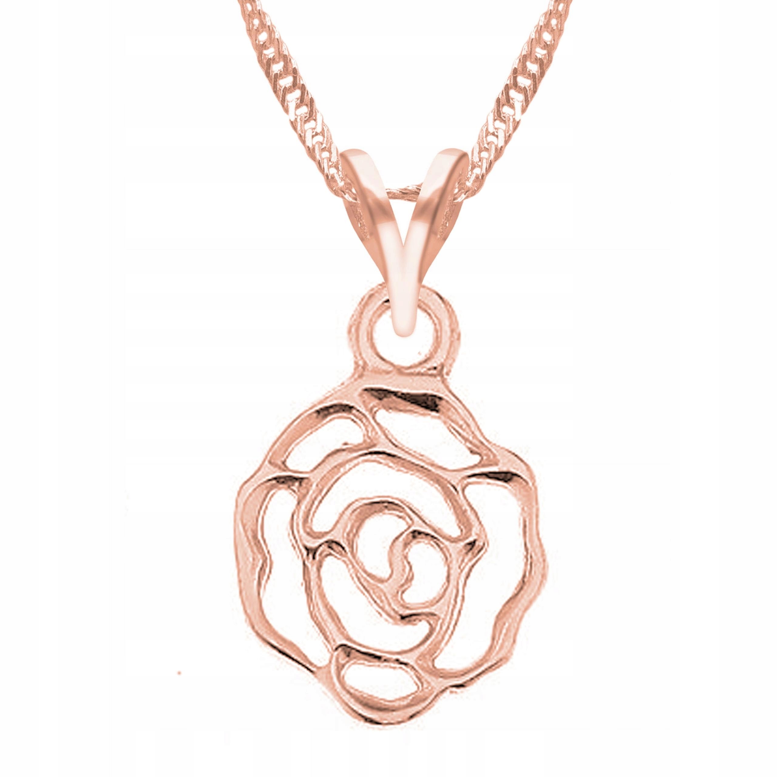 Pozlacený náhrdelník s květinou Příroda Růže Květina Stříbro 925