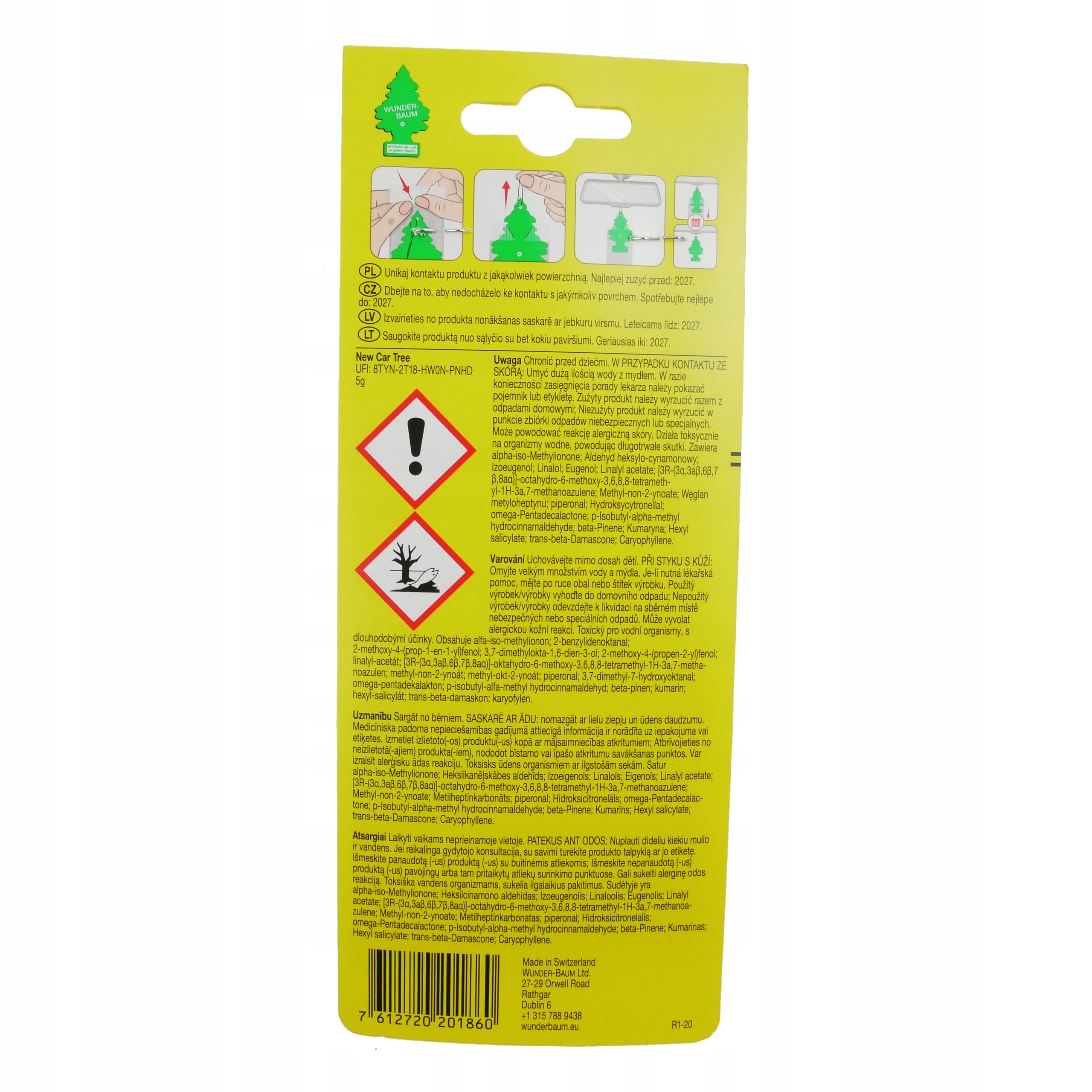 Choinka zapach Wunder Baum Black Classic Czarna Rodzaj zawieszki