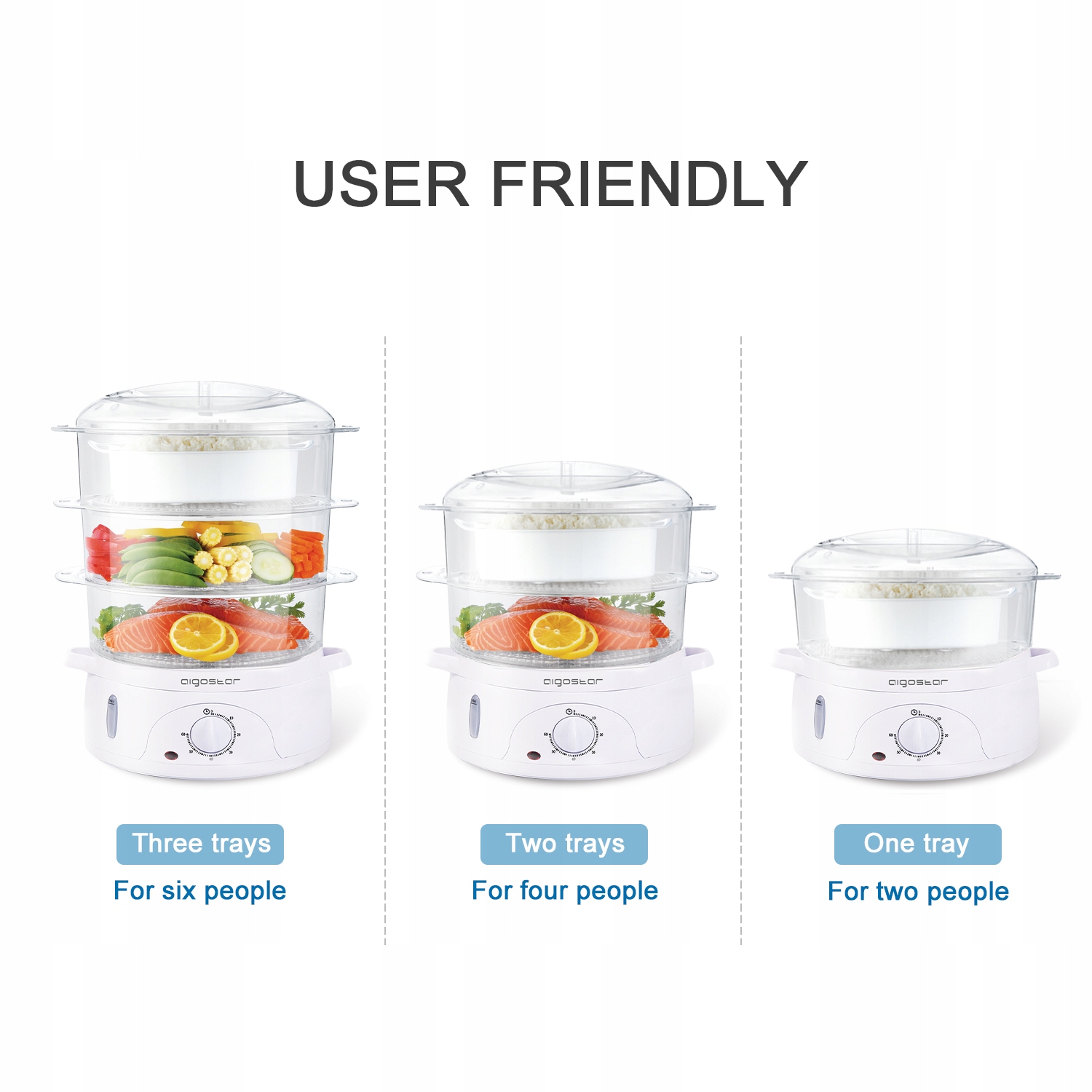 Parowar Aigostar 500306 9 l biały 800 W Model 500306