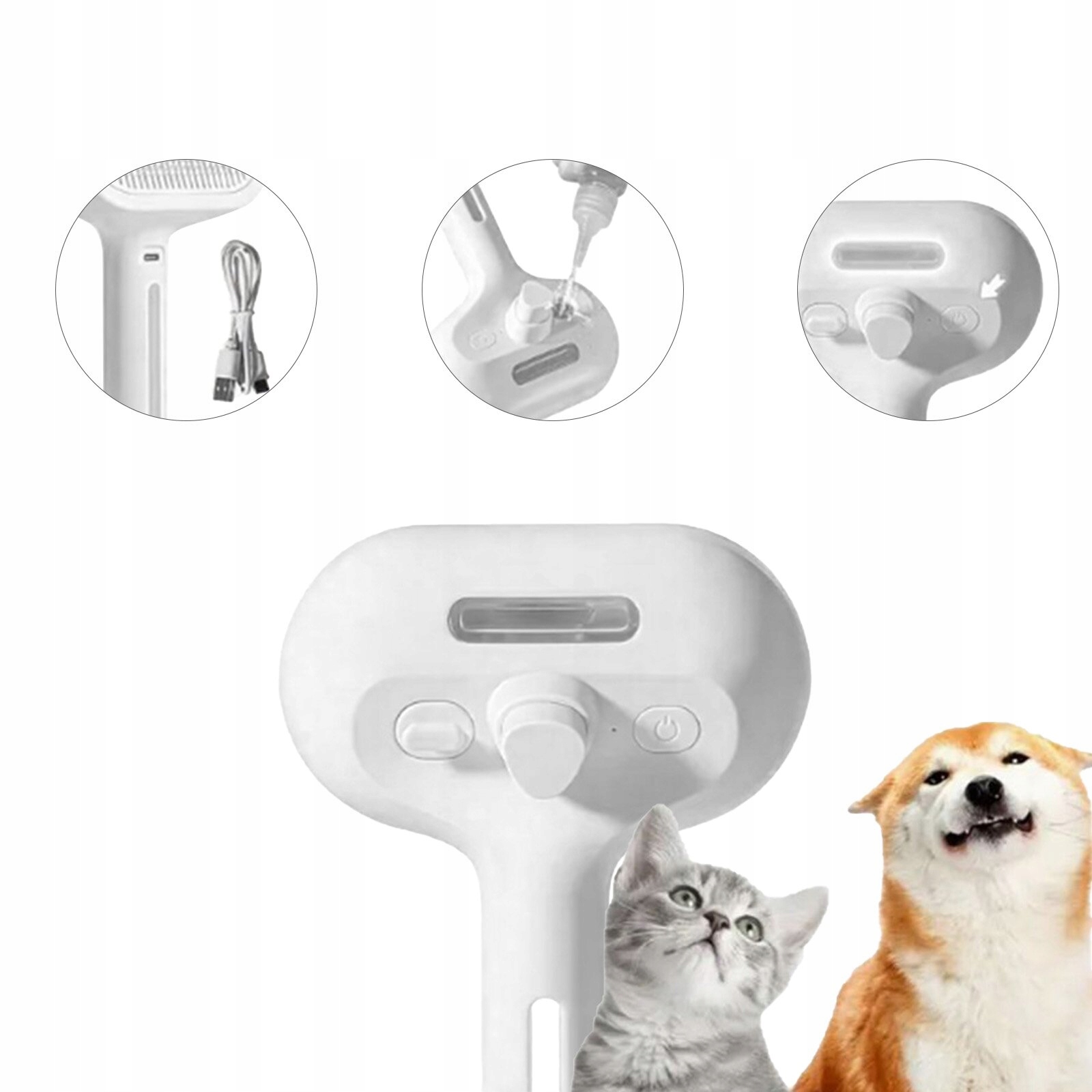 Levně Samočisticí Elektrický Parní Kartáč Pro Psy Pro Péči O Srst, Vysoká Účinnost