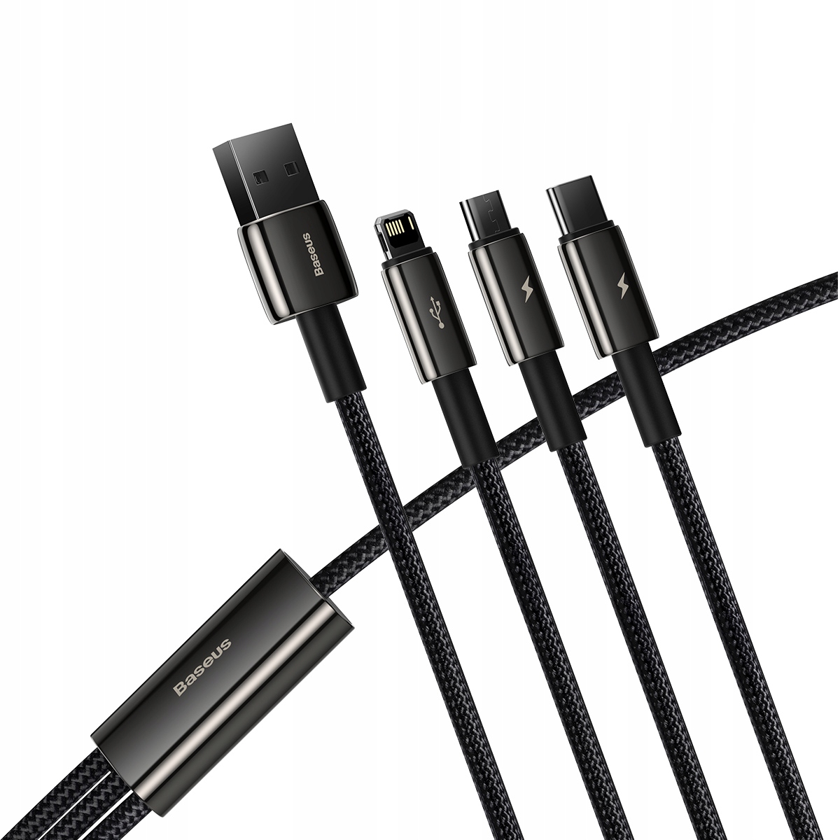 BASEUS MOCNY KABEL PRZEWÓD 3W1 USB DO LIGHTNING MICRO TYP-C USB-C 3.5A 1.5M Długość przewodu 1.5 m