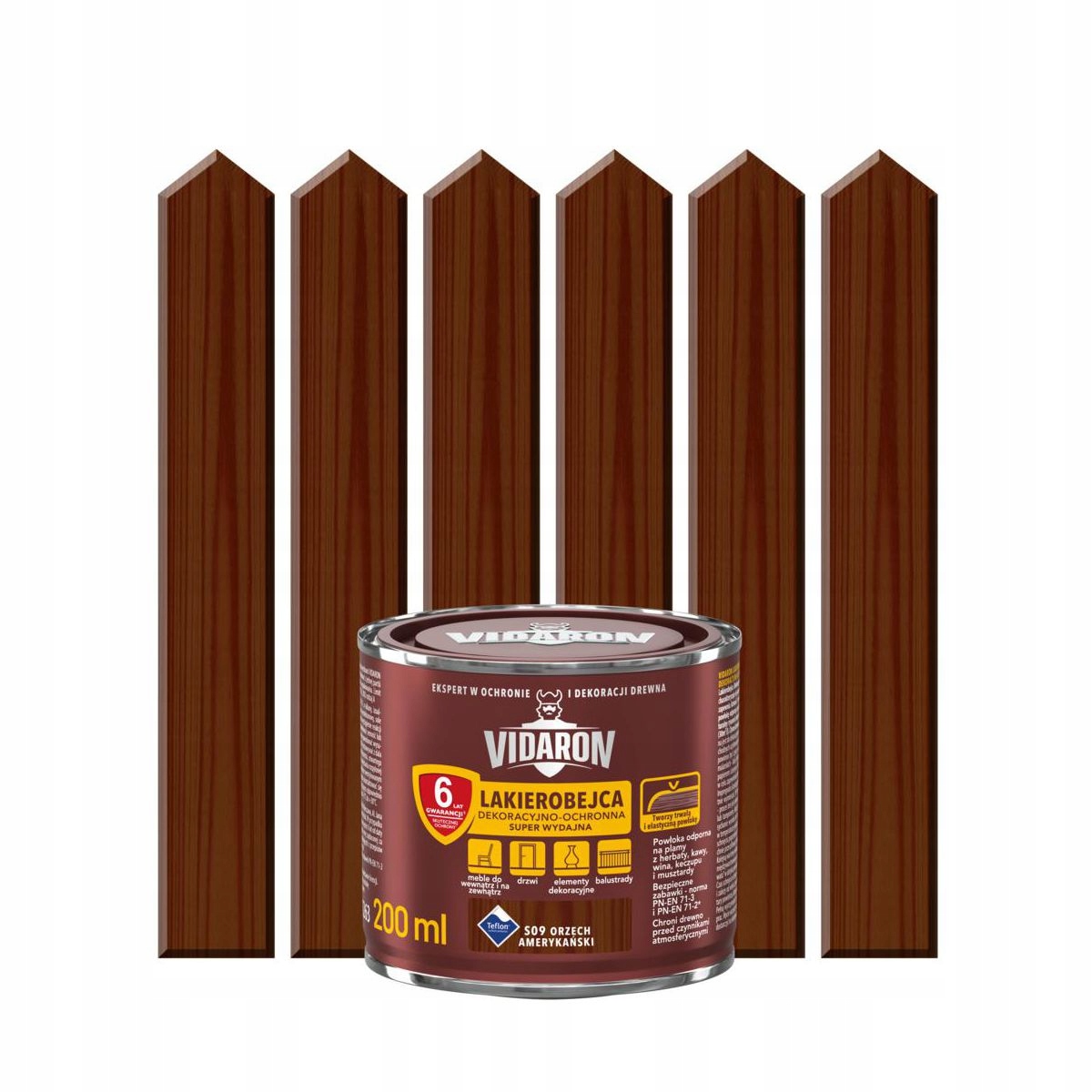 VIDARON Lakierobejca 0,2L ORZECH AMERYKAŃSKI S09 Marka Vidaron