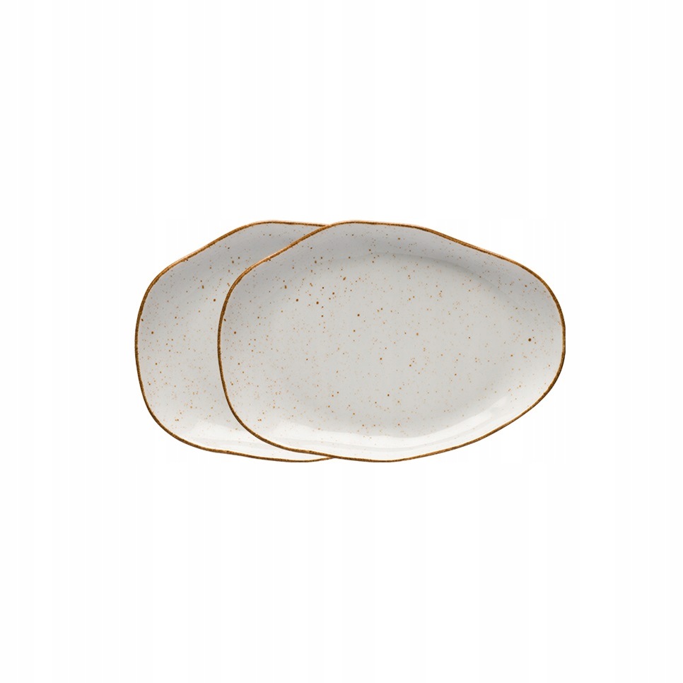 Lubiana Stone Age zestaw 2 talerzy płytkich beżowych 21 cm porcelana